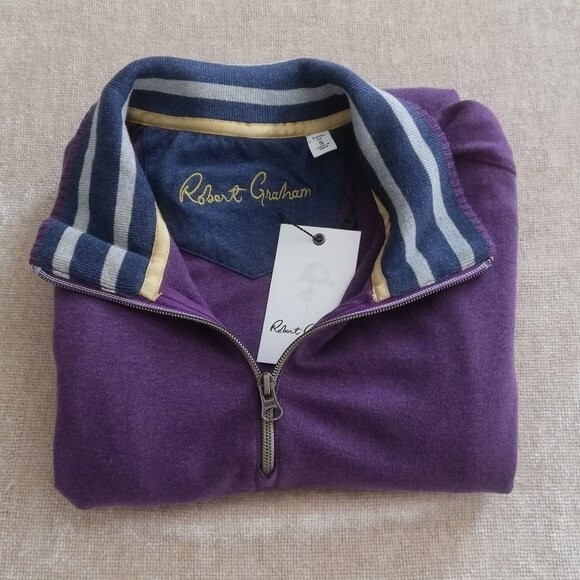 Robert Graham Callon Quarter Zip Sweater Size Small - Picture 2 of 9